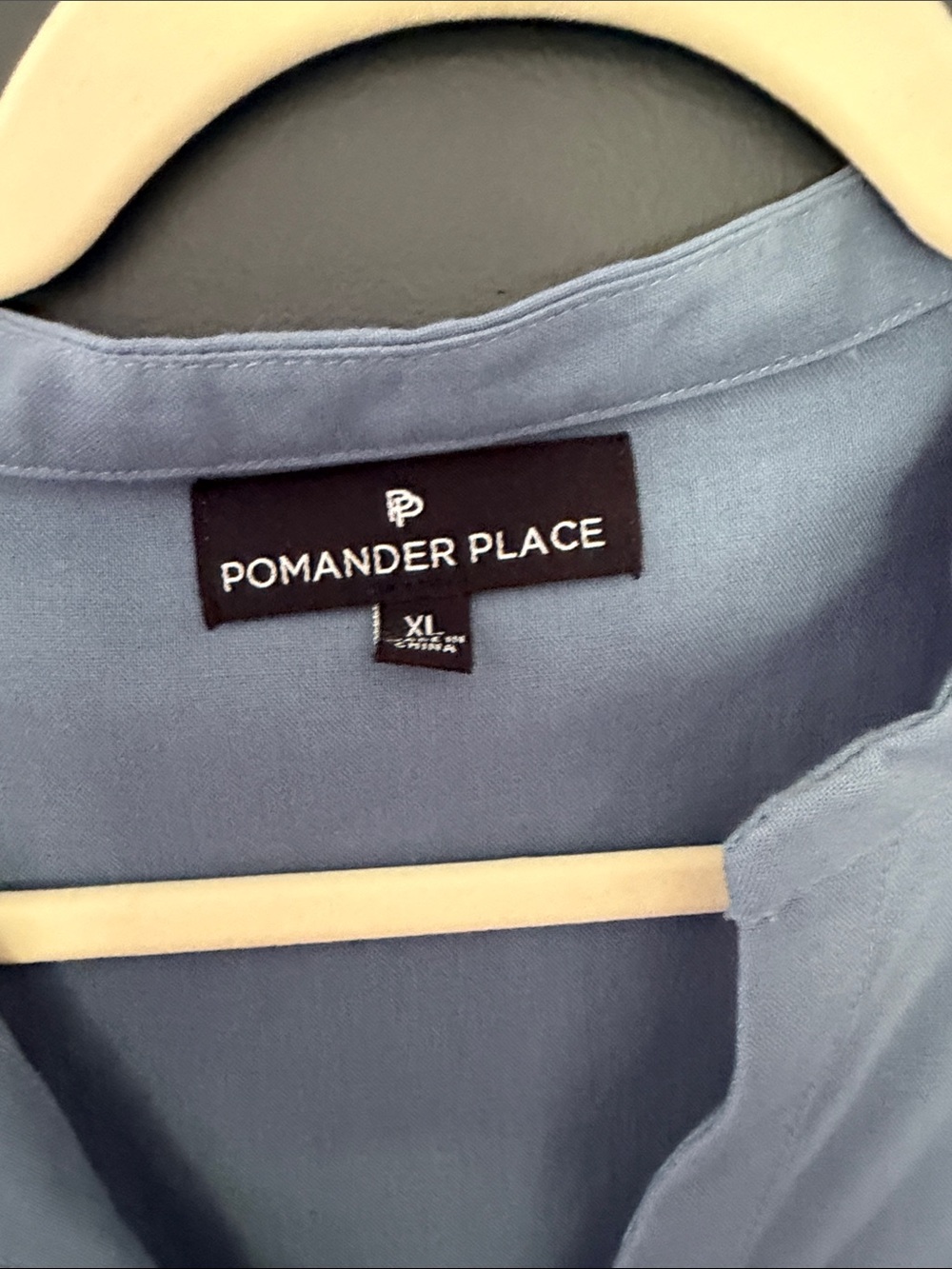 Pomander Place Powder Blue Tiered Dress with Cream Trim - Picture 2 of 4